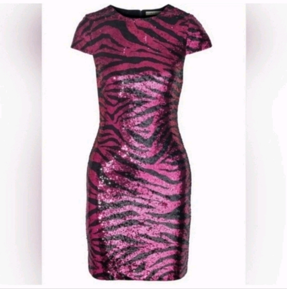 Alice + Olivia nat tiger print sequin mini dress Size 12 - Picture 9 of 15